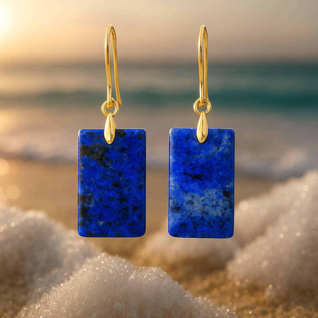 Oceanic Wave Rectangle Earrings