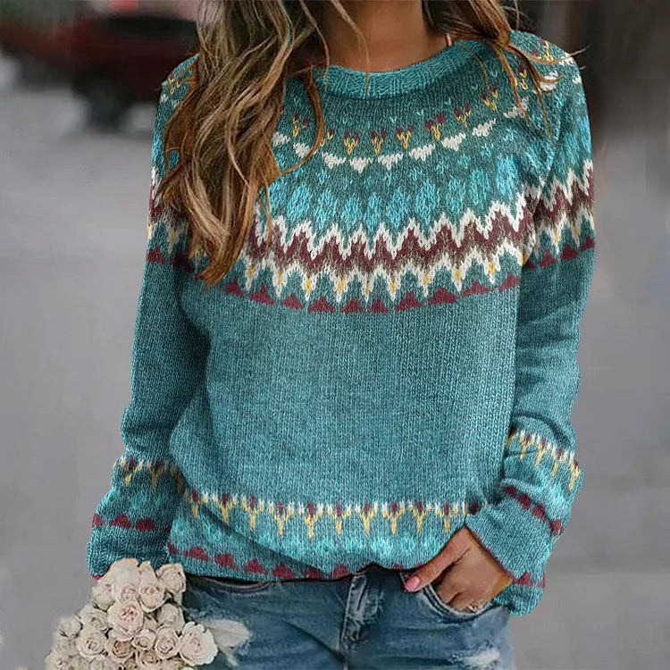 REGINA | Retro Wave Pattern Sweater