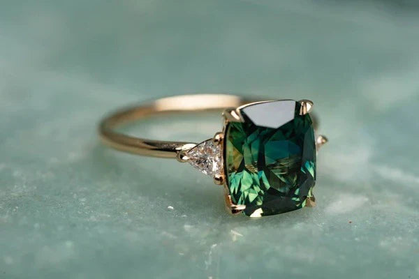 Green Gemstone Gold Ring