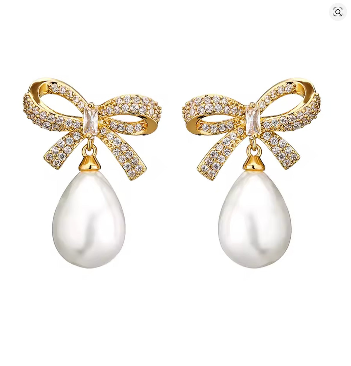 Ribbon Pearl Earrings