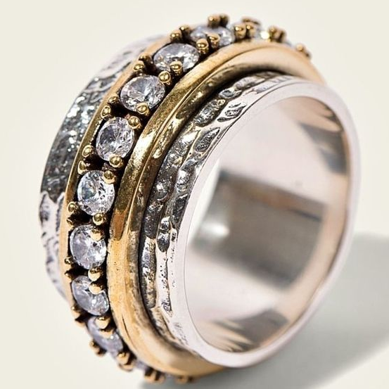 Handmade Vintage Gold with Silver Ring