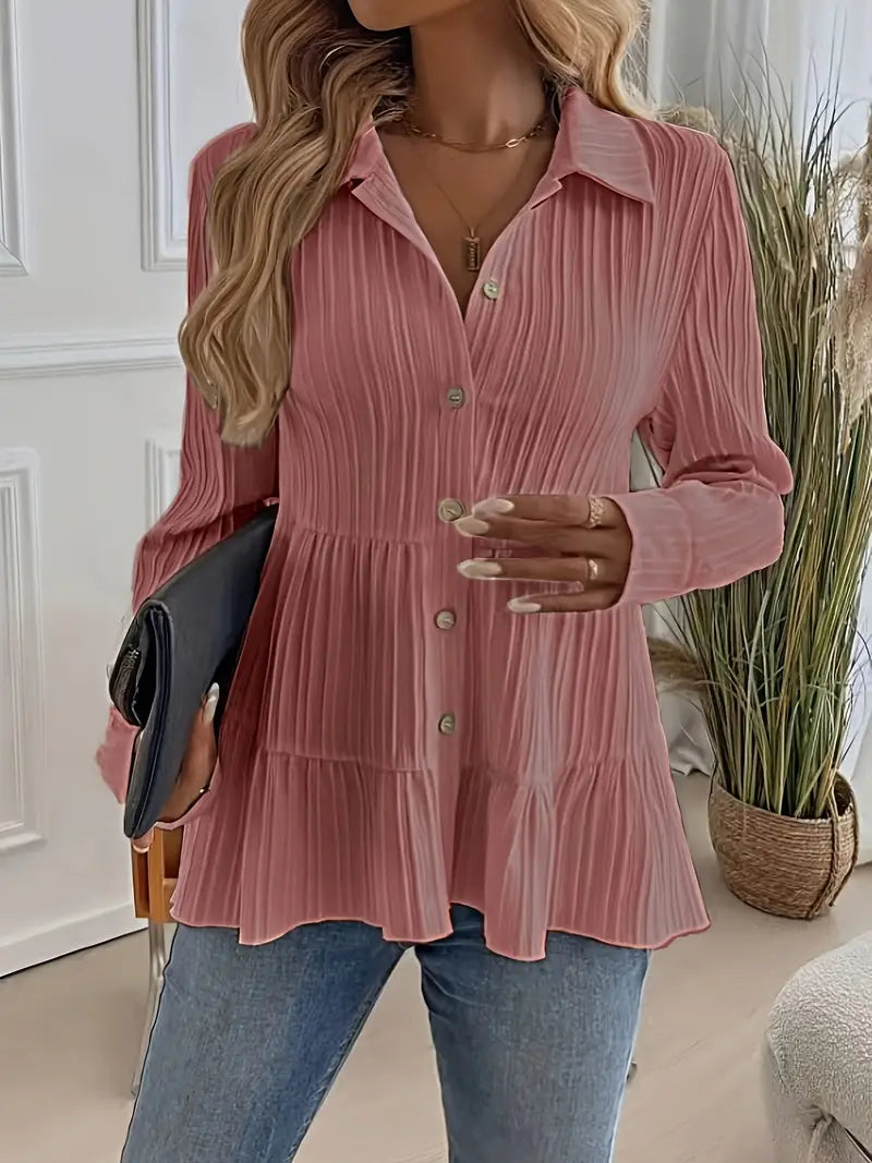 MELINDA | Stylish Long Sleeve Shirt With Buttons