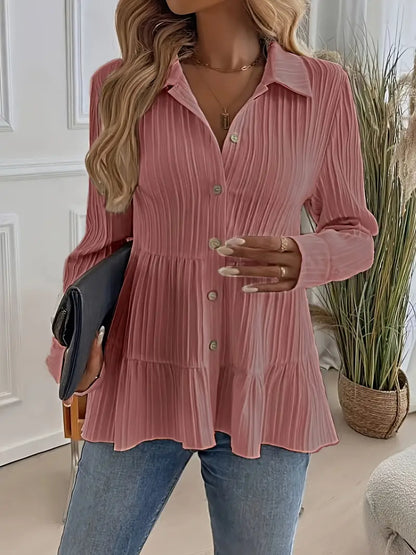 MELINDA | Stylish Long Sleeve Shirt With Buttons
