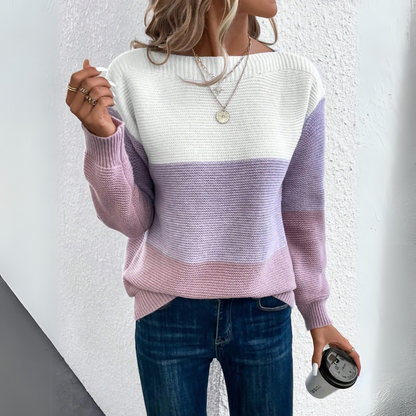 CLARA | Elegant Three-Tone Sweater