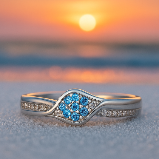 Blue Sparkle Splash Ring