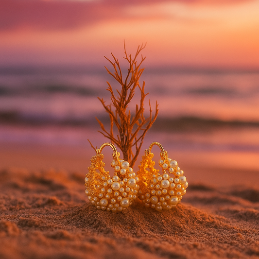 Golden Dawn Pearl Earrings