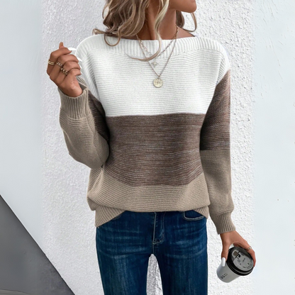 CLARA | Elegant Three-Tone Sweater