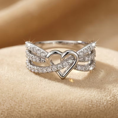 Gold Heart Sparkle Ring