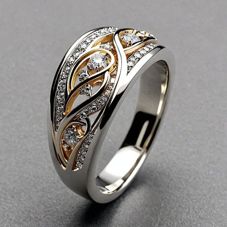 Hollow Gold With Silvered Ring