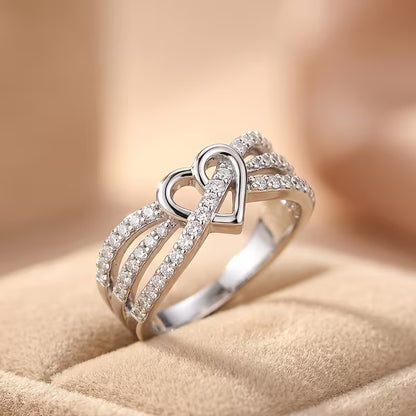 Gold Heart Sparkle Ring