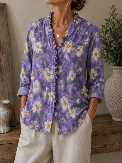 Wear Pink | Eline Purple Flower Blouse