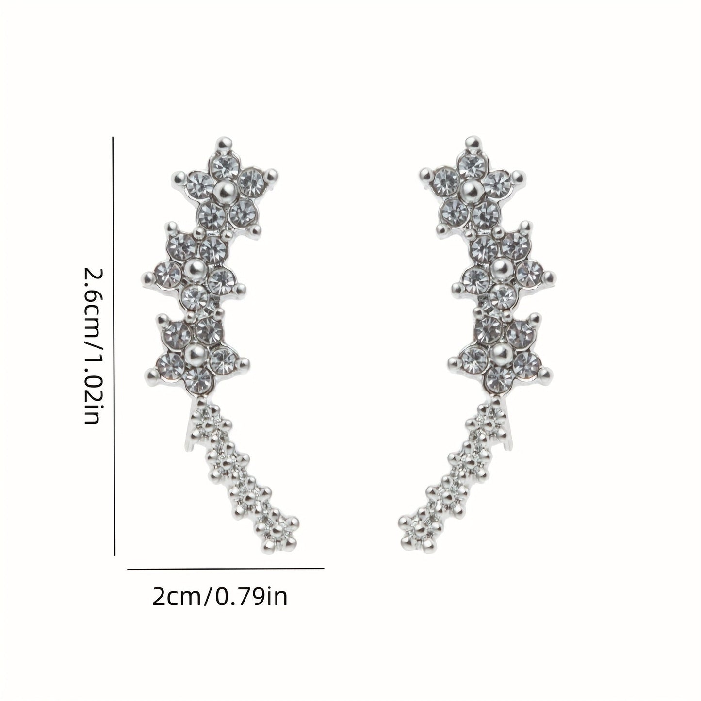 Luxury Floral Rhinestone Earrings