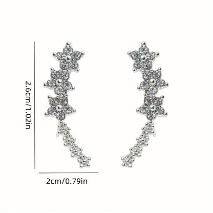 Luxury Floral Rhinestone Earrings