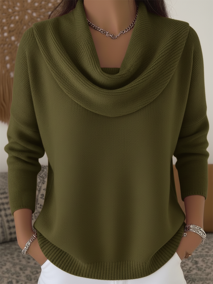 CAROLIA | Stylish Cowl Collar Sweater