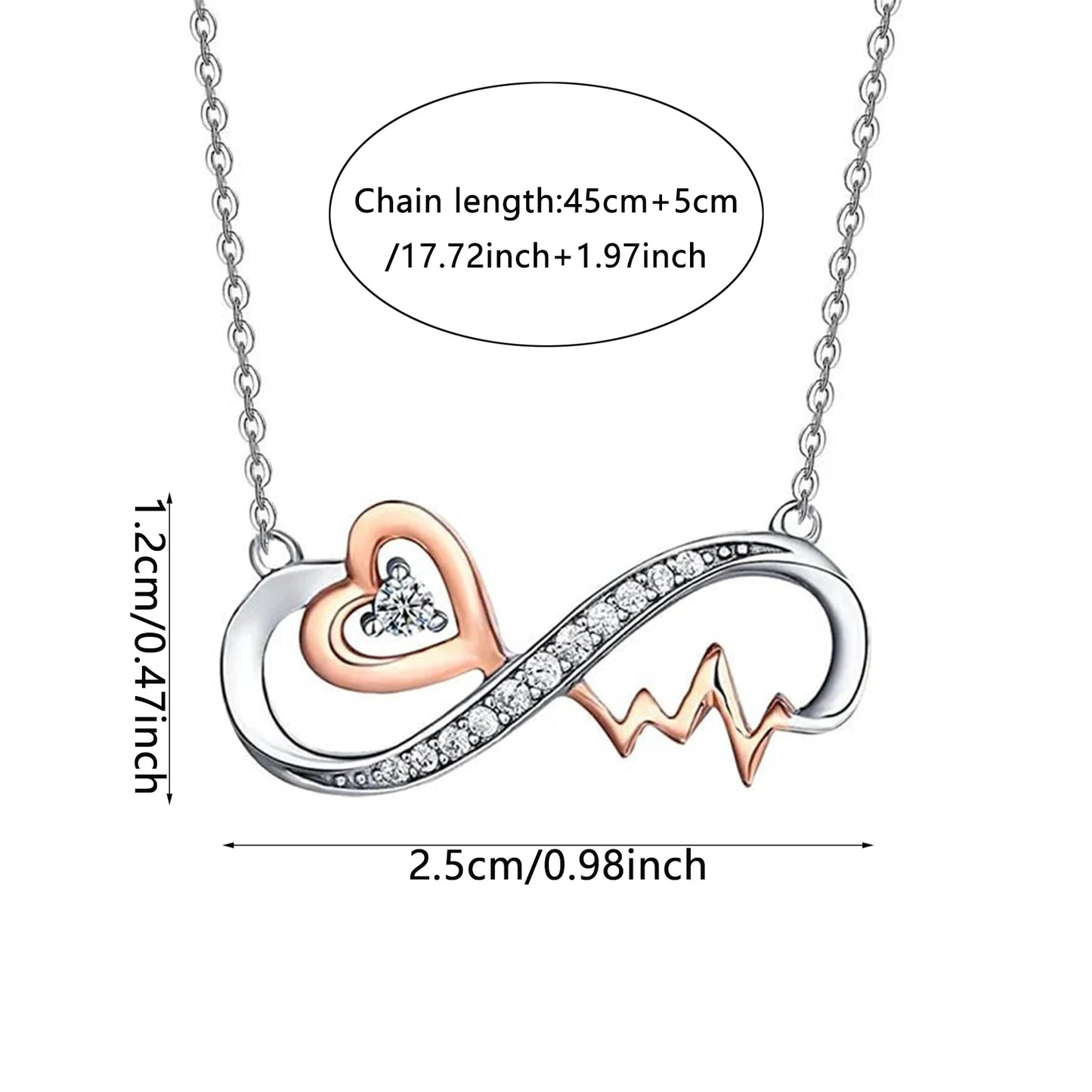 Mother & Daughter Infinity Heartbeat | Necklace