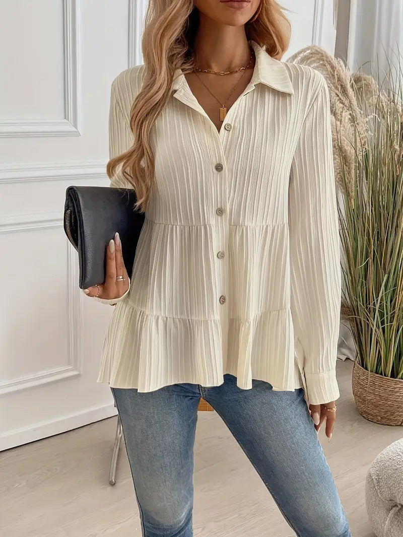 MELINDA | Stylish Long Sleeve Shirt With Buttons