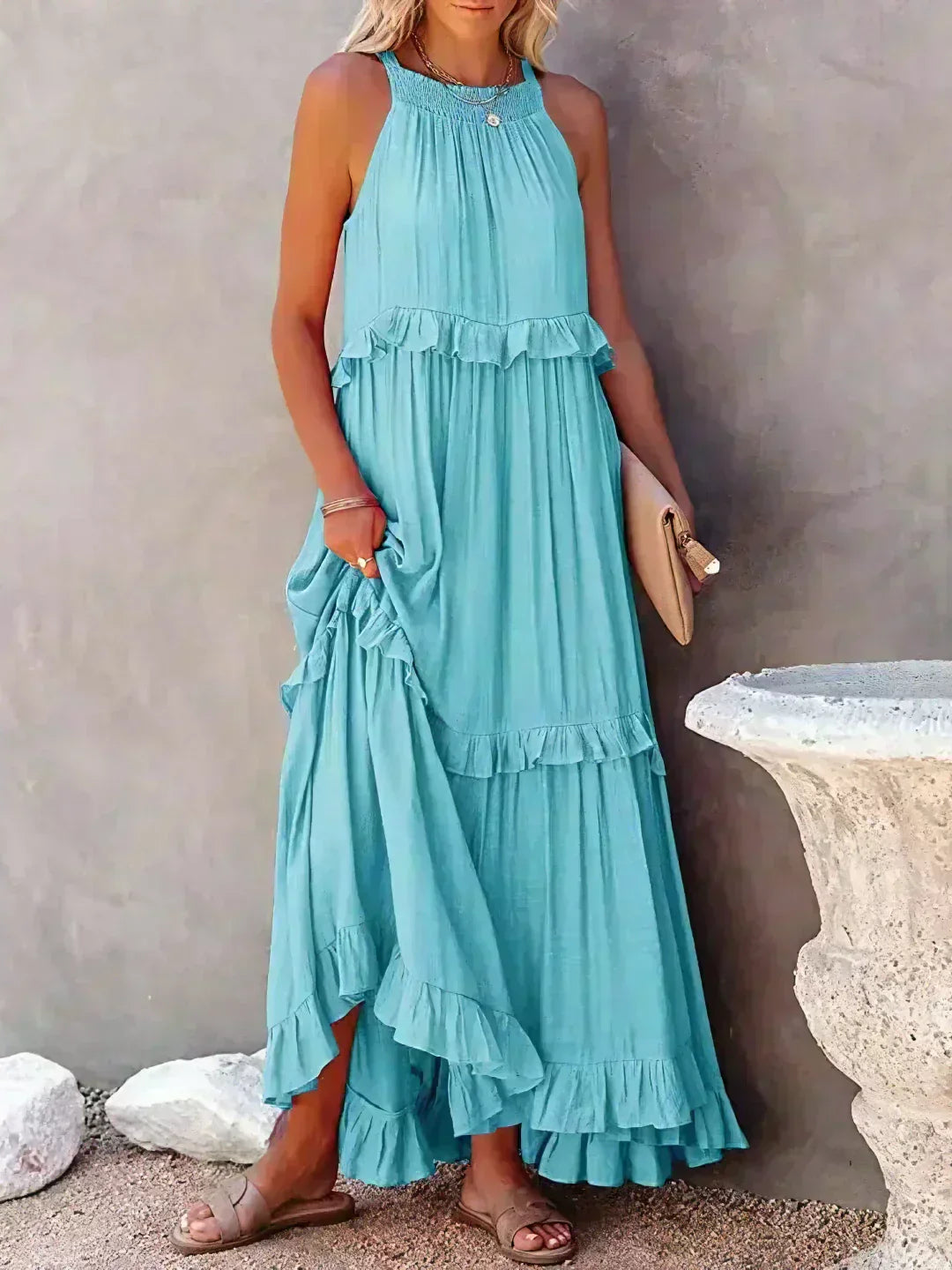 ANETA | Elegant Sleeveless Dress with Ruffles