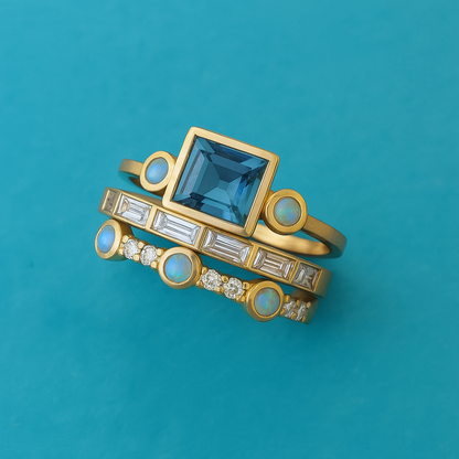 AzureGlow Ring Set