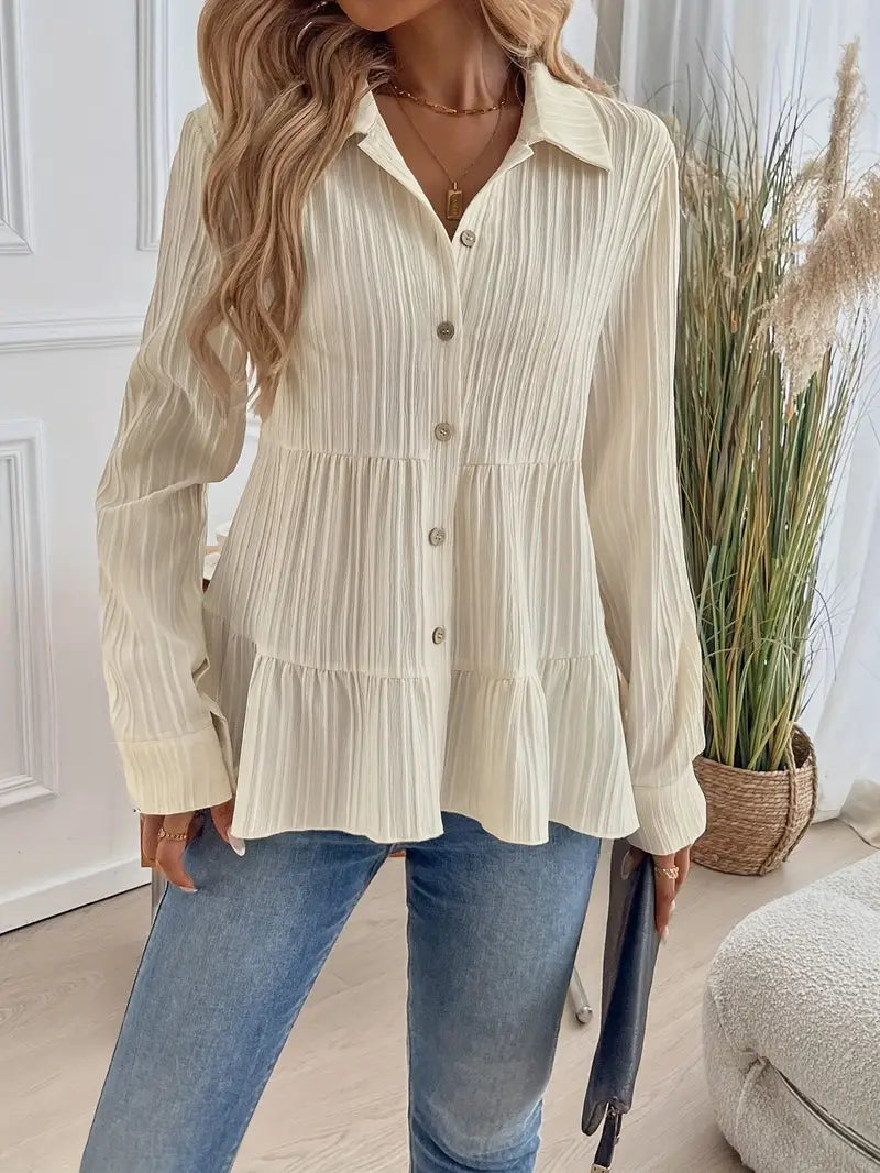 MELINDA | Stylish Long Sleeve Shirt With Buttons