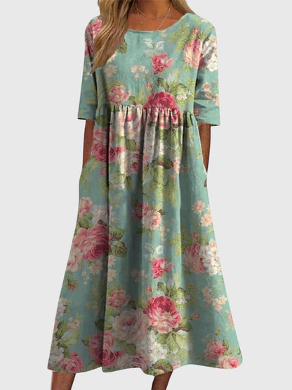 Izza | Elegant Slimming Floral Dress