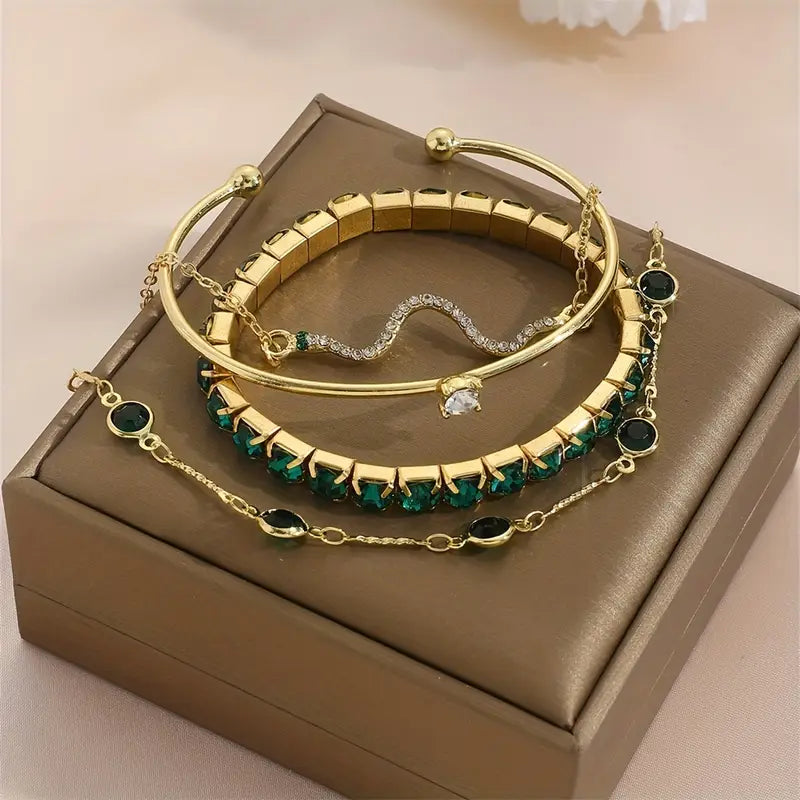 Emerald Gemstone Bracelet