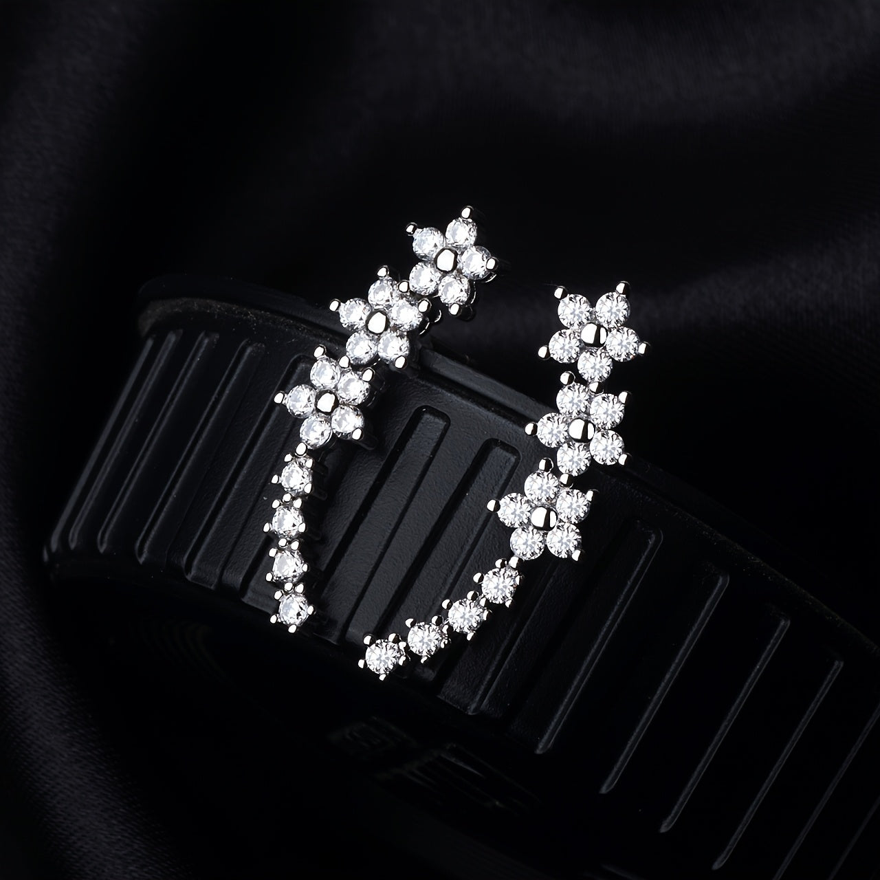 Luxury Floral Rhinestone Earrings