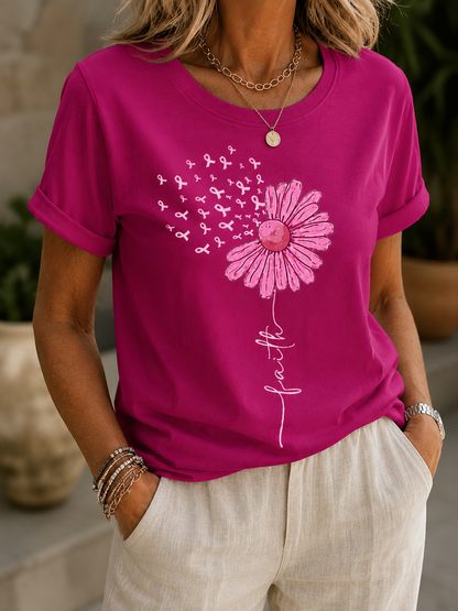 Casual Pink Awareness Tshirt