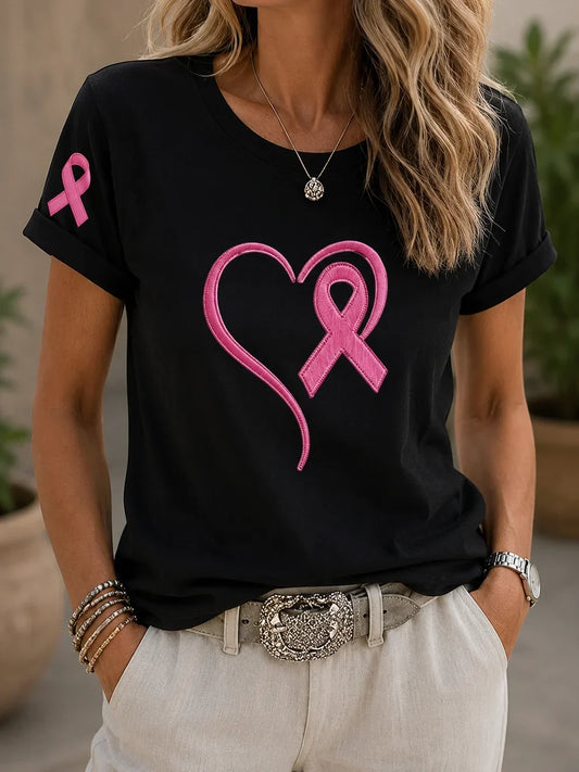 Casual Pink Heart Tshirt