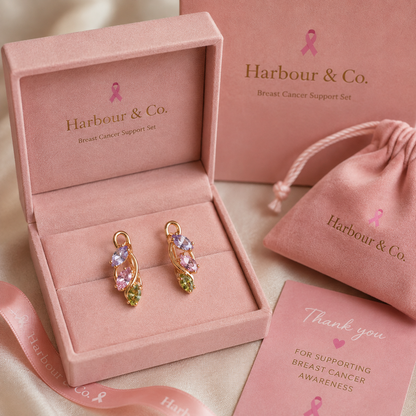 Breast Cancer Awareness | Elegant Colorful Zircon Hoop Earrings