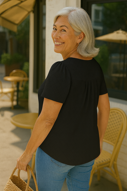 Colleen Luxe | Pleated Comfort Top – Everyday Confidence