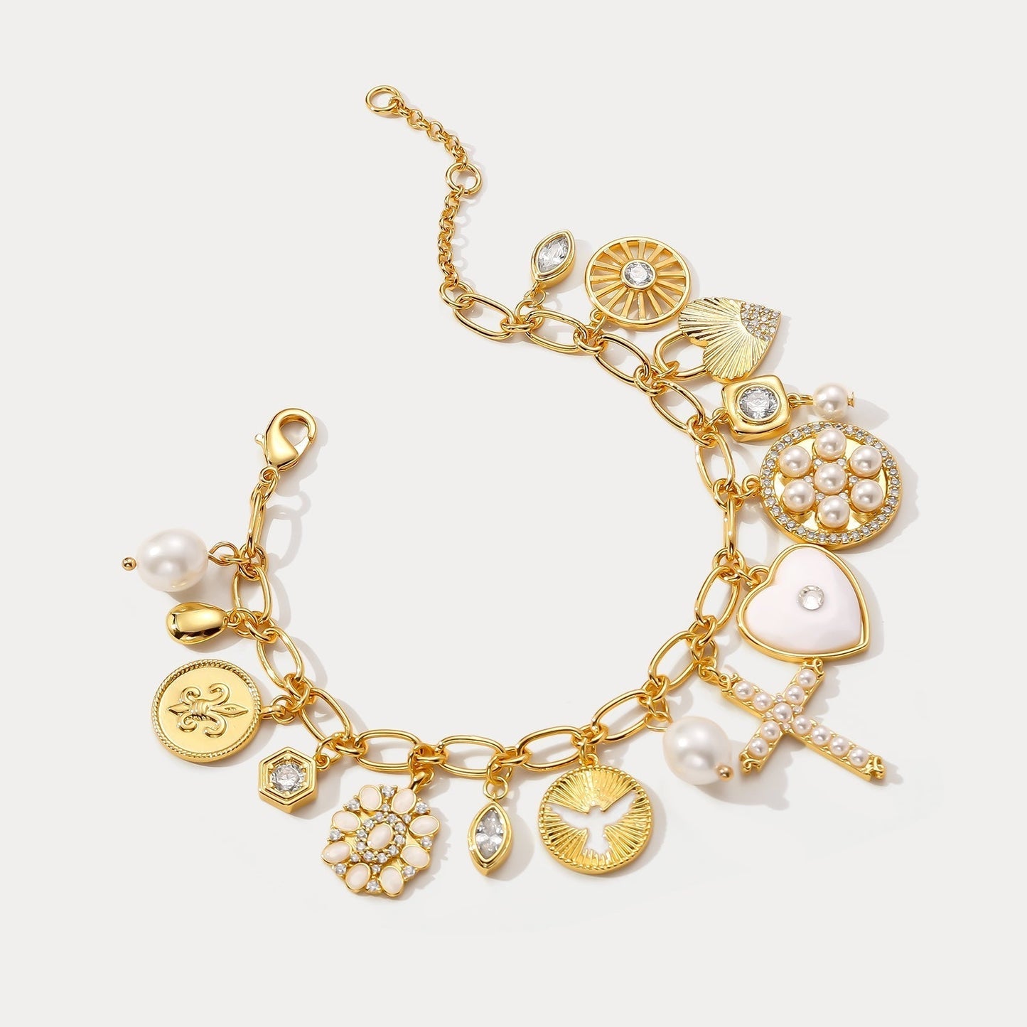 Vintage Cross Charm Bracelet