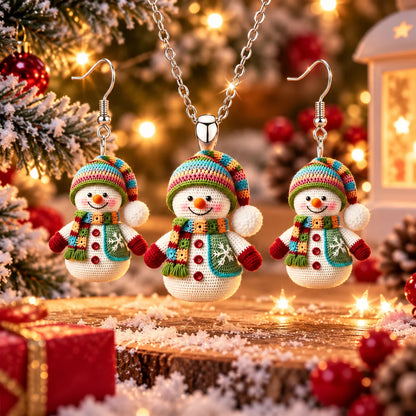 Snowman Magic™ – Christmas Necklace & Earrings Set