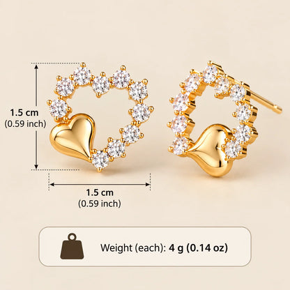 Sparkling Heart Earrings – Elegant Crystal Love Studs
