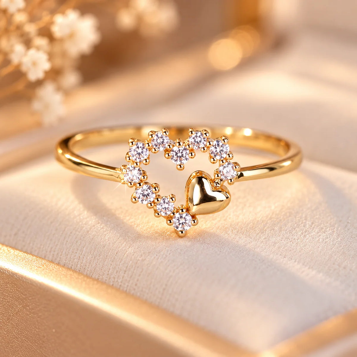 Sparkling Heart Ring – Elegant Crystal Love Ring