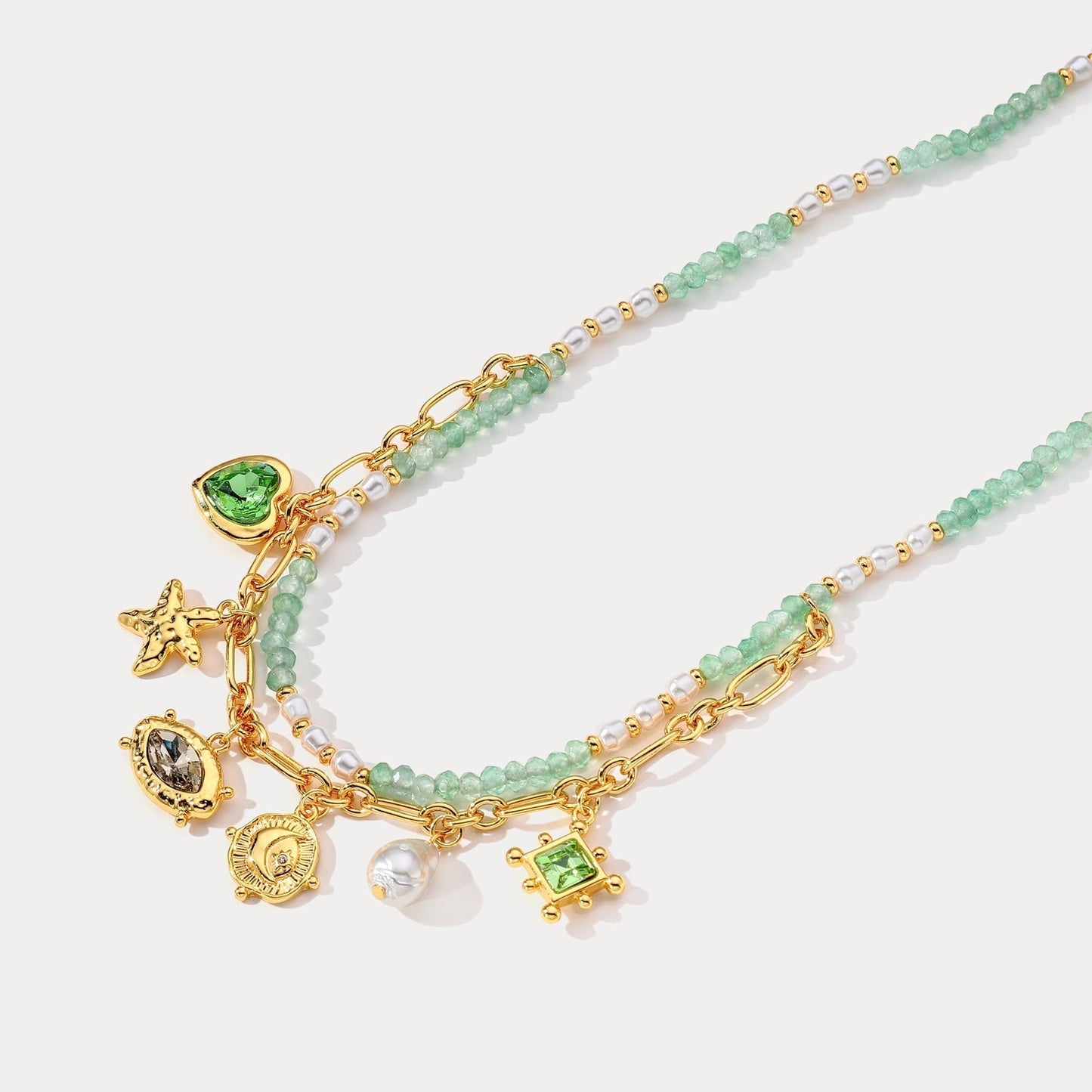 Vintage Charm Bead Necklace