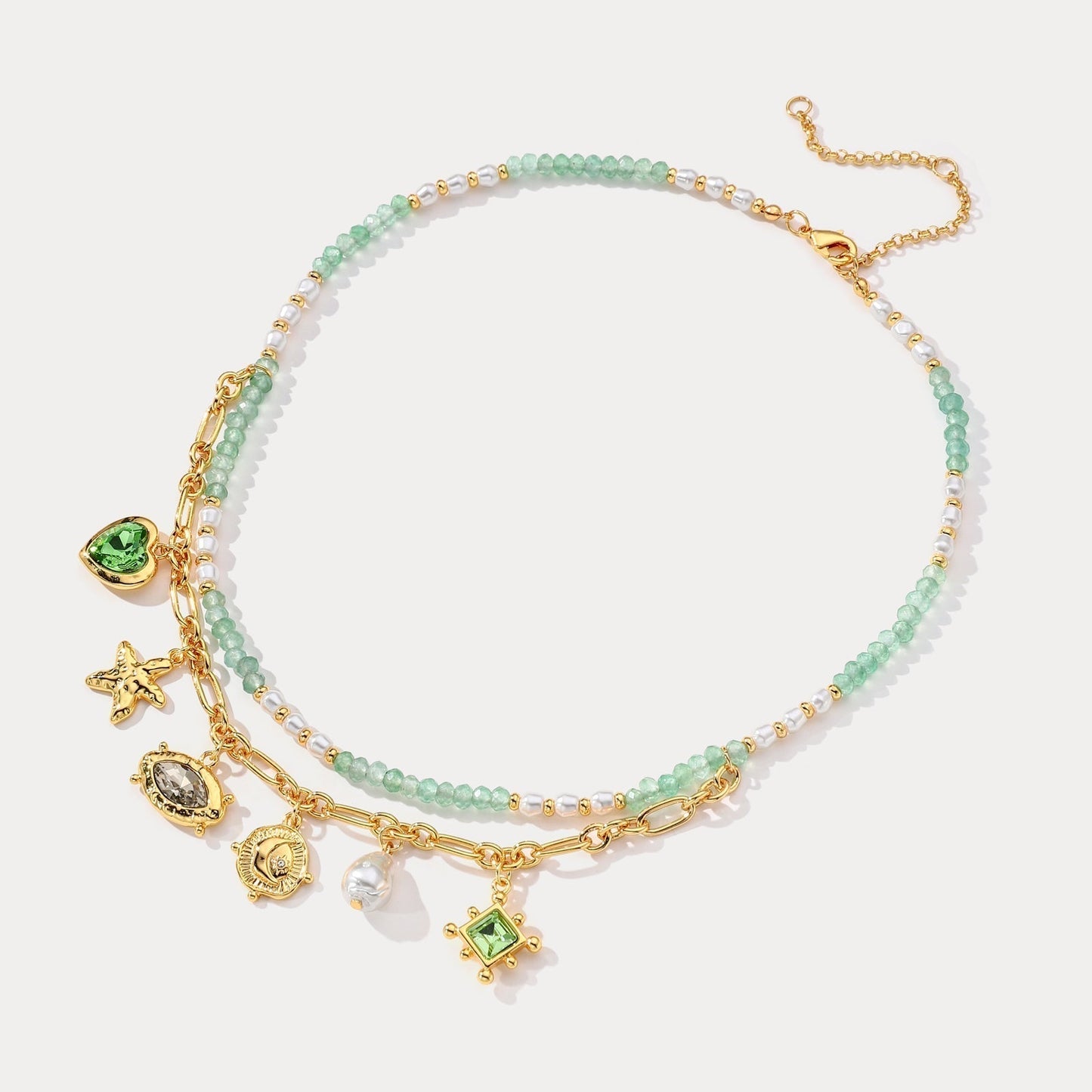 Vintage Charm Bead Necklace