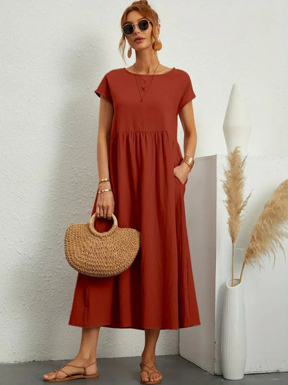 Lightweight Soft Cotton Dress with Pockets