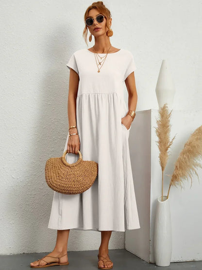 Lightweight Soft Cotton Dress with Pockets