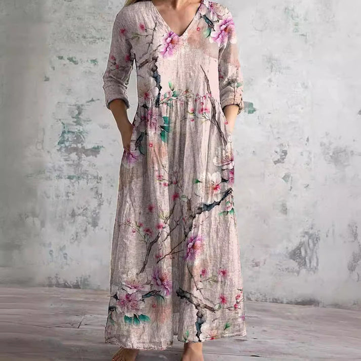 Karry | Elegant Vintage Floral Dress