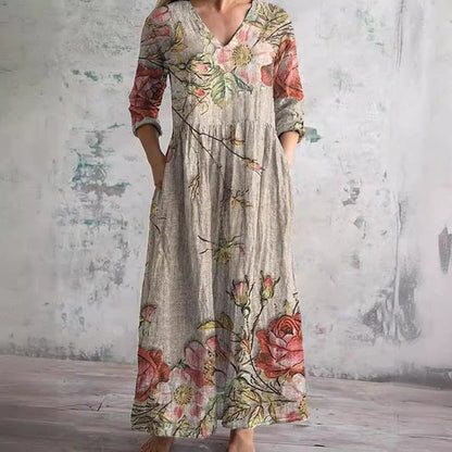 Karry | Elegant Vintage Floral Dress