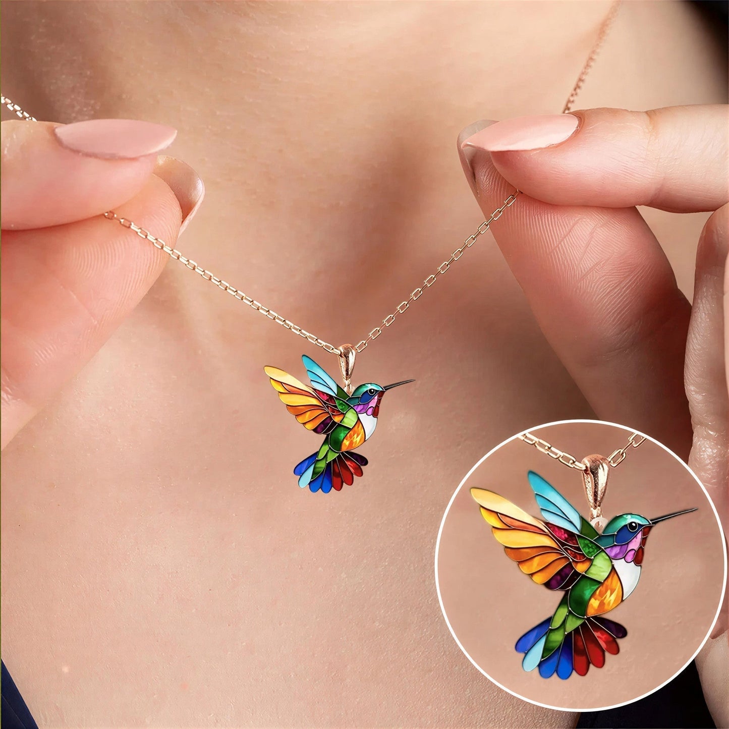 Hummingbird Glow Necklace | Breast Cancer Support & Hope |1+1 Free |