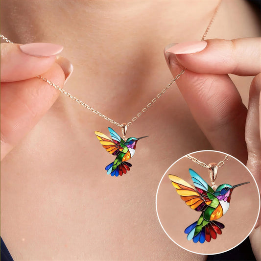 Hummingbird Glow Necklace | Breast Cancer Support & Hope |1+1 Free |