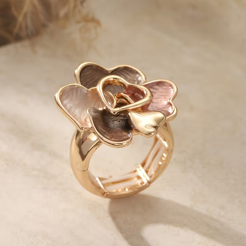 Heart-Shaped Floral Rings | Support Breast Cancer | 1+1 FREE TODAY