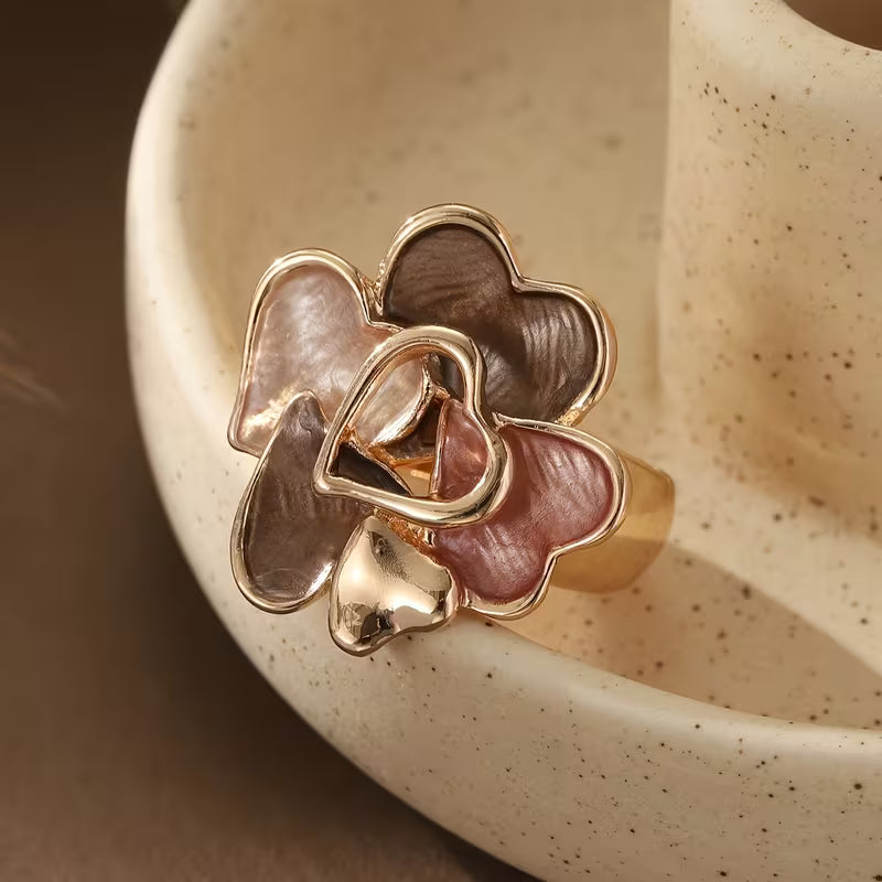 Heart-Shaped Floral Rings | Support Breast Cancer | 1+1 FREE TODAY