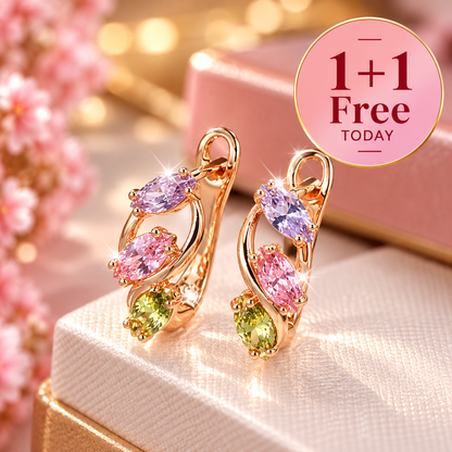 Elegant Colorful Zircon Hoop Earrings