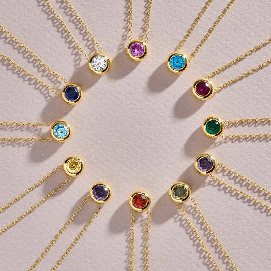 Exclusive Colorful Birthstone Stainless Steel Necklace