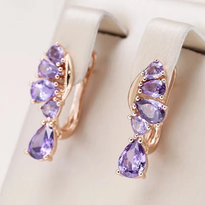 All Awareness – Elegant Purple Zircon Hoop Earrings | 1+1 Free