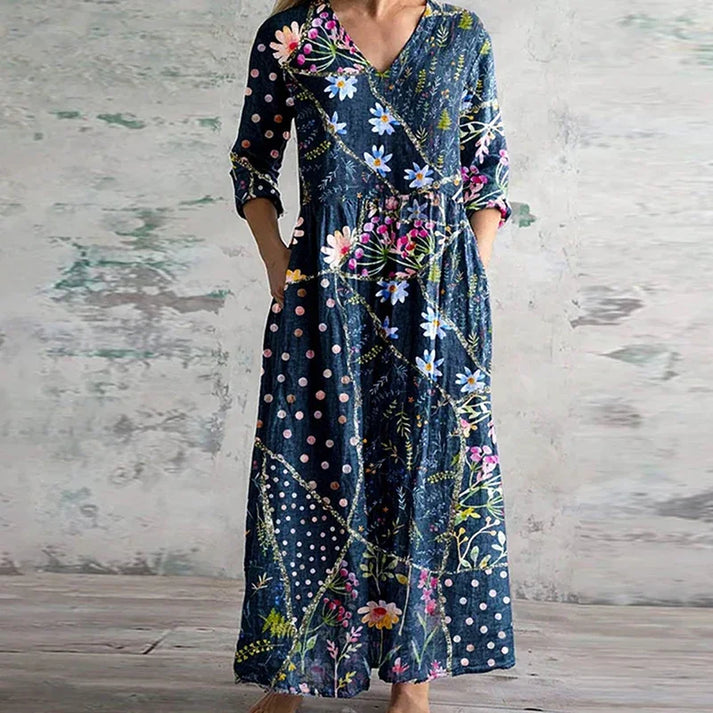 Karry | Elegant Vintage Floral Dress