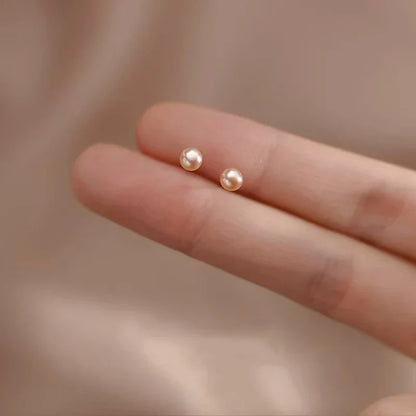 Elegant 14K Gold Freshwater Pearl Stud Earrings