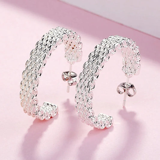 Elegant Sterling Silver Christmas Charm Earrings
